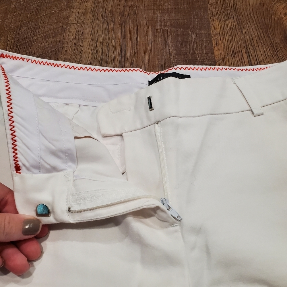 Willi Smith White Cotton Bermudas Shorts Classic Casual Preppy Vacation Bride 4 - Picture 5 of 7